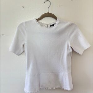 Women’s White Fringed Work Top